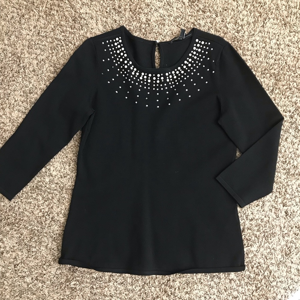 Black 3/4 length blouse